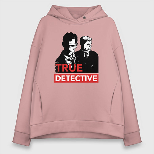 Женское худи оверсайз True Detective / Пыльно-розовый – фото 1