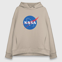 Толстовка оверсайз женская NASA: Logo, цвет: миндальный