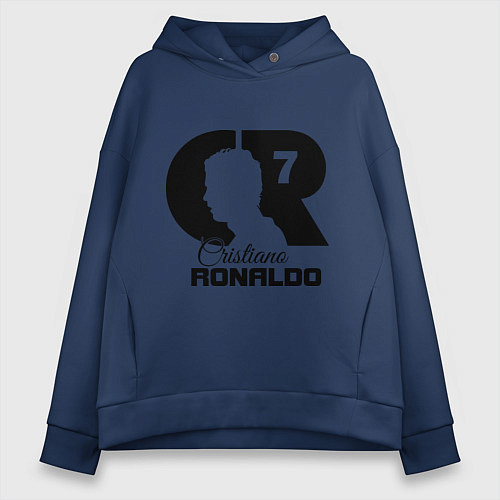 Женское худи оверсайз CR Ronaldo 07 / Тёмно-синий – фото 1