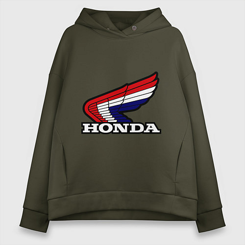 Женское худи оверсайз Honda / Хаки – фото 1