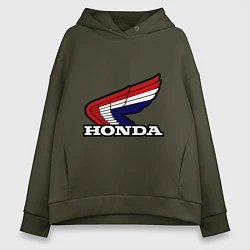 Толстовка оверсайз женская Honda, цвет: хаки