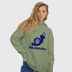 Толстовка оверсайз женская Subaru, цвет: авокадо — фото 2