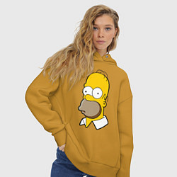 Толстовка оверсайз женская Sad Homer, цвет: горчичный — фото 2