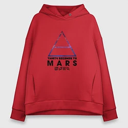 Толстовка оверсайз женская Thirty seconds to mars cosmos, цвет: красный