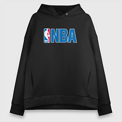 Толстовка оверсайз женская NBA, цвет: черный