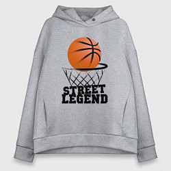 Толстовка оверсайз женская Баскетбол, цвет: меланж