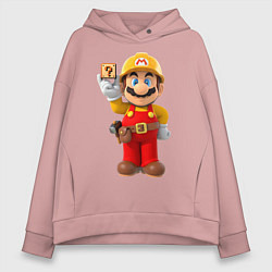 Толстовка оверсайз женская Super Mario, цвет: пыльно-розовый