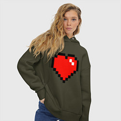 Толстовка оверсайз женская Minecraft Lover, цвет: хаки — фото 2