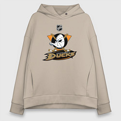 Толстовка оверсайз женская NHL: Anaheim Ducks, цвет: миндальный