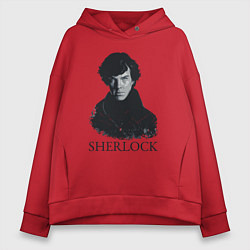 Толстовка оверсайз женская Sherlock Art, цвет: красный