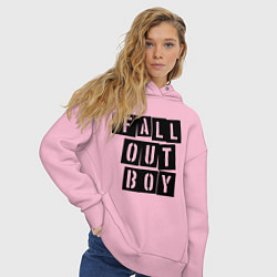 Толстовка оверсайз женская Fall Out Boy: Words цвета светло-розовый — фото 2