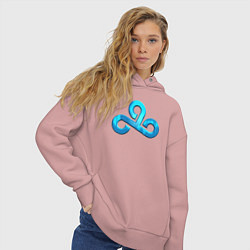 Толстовка оверсайз женская Cloud9 Foil Металлический эффект, цвет: пыльно-розовый — фото 2