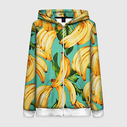 Толстовка на молнии женская Банан, цвет: 3D-белый