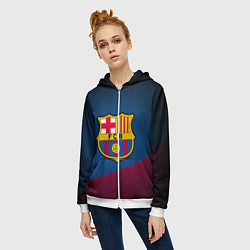 Толстовка на молнии женская FCB Barcelona, цвет: 3D-белый — фото 2