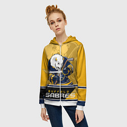 Толстовка на молнии женская Buffalo Sabres, цвет: 3D-белый — фото 2