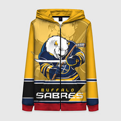 Толстовка на молнии женская Buffalo Sabres, цвет: 3D-красный