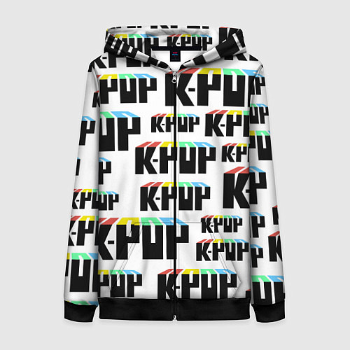 Женская толстовка на молнии K-pop Pattern / 3D-Черный – фото 1