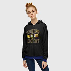 Толстовка на молнии женская Boston Bruins: Est.1924, цвет: 3D-синий — фото 2