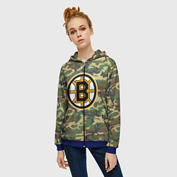 Толстовка на молнии женская Bruins Camouflage, цвет: 3D-синий — фото 2