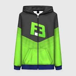 Толстовка на молнии женская FlipSid3 Uniform, цвет: 3D-синий