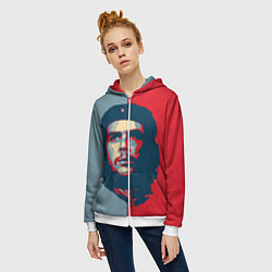Толстовка на молнии женская Che Guevara, цвет: 3D-белый — фото 2