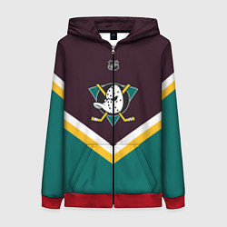 Толстовка на молнии женская NHL: Anaheim Ducks, цвет: 3D-красный