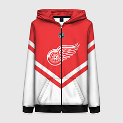 Толстовка на молнии женская NHL: Detroit Red Wings, цвет: 3D-черный