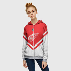 Толстовка на молнии женская NHL: Detroit Red Wings, цвет: 3D-меланж — фото 2