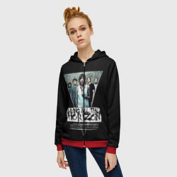 Толстовка на молнии женская Bring Me The Horizon, цвет: 3D-красный — фото 2