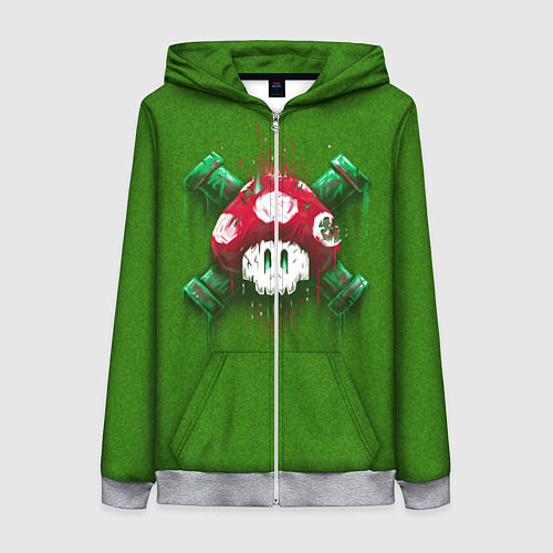 Женская толстовка на молнии Mushroom is Dead / 3D-Меланж – фото 1