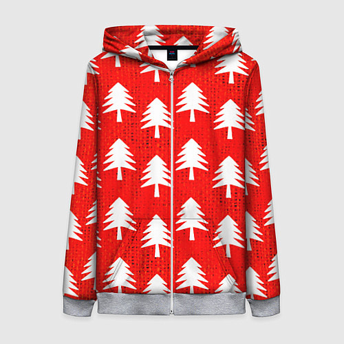 Женская толстовка на молнии Ёлочки / 3D-Меланж – фото 1