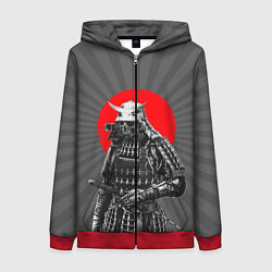 Толстовка на молнии женская Мертвый самурай, цвет: 3D-красный
