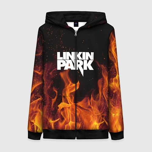 Женская толстовка на молнии Linkin Park: Hell Flame / 3D-Черный – фото 1