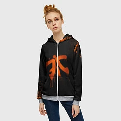 Толстовка на молнии женская Fnatic: Black collection, цвет: 3D-меланж — фото 2