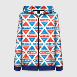 Толстовка на молнии женская Молоко СССР, цвет: 3D-синий