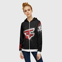 Толстовка на молнии женская FaZe Clan: Black collection, цвет: 3D-белый — фото 2