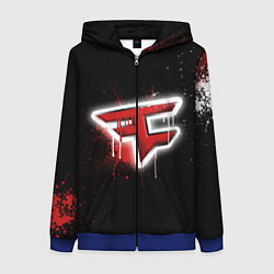 Толстовка на молнии женская FaZe Clan: Black collection, цвет: 3D-синий