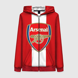 Толстовка на молнии женская Arsenal FC: Red line, цвет: 3D-красный