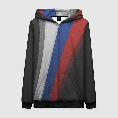 Женская толстовка на молнии Sport Russia / 3D-Черный – фото 1