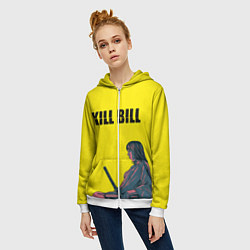 Толстовка на молнии женская Kill Bill, цвет: 3D-белый — фото 2