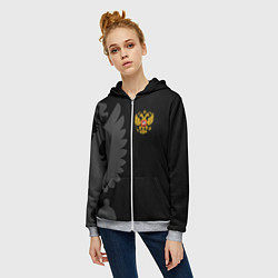 Толстовка на молнии женская Russia - Black collection, цвет: 3D-меланж — фото 2