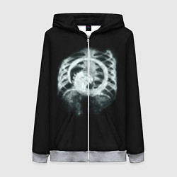 Женская толстовка на молнии Чужой в желудке