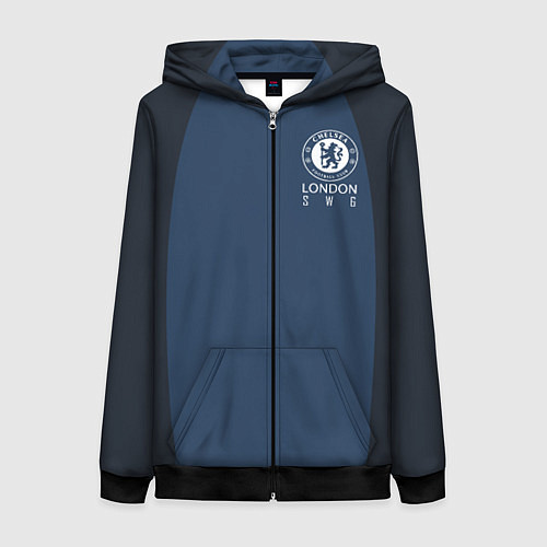 Женская толстовка на молнии Chelsea FC: London SW6 / 3D-Черный – фото 1