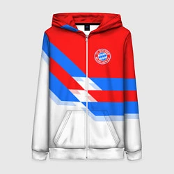 Толстовка на молнии женская Bayern FC: White style, цвет: 3D-белый