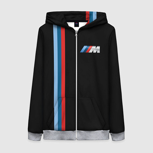 Женская толстовка на молнии BMW BLACK COLLECTION БМВ / 3D-Меланж – фото 1