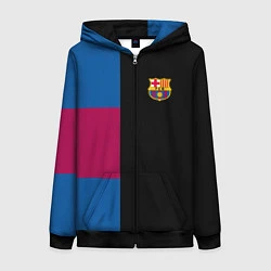 Толстовка на молнии женская Barcelona FC: Black style, цвет: 3D-черный