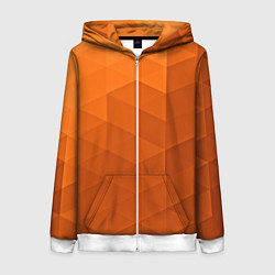 Толстовка на молнии женская Orange abstraction, цвет: 3D-белый