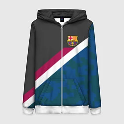 Толстовка на молнии женская FC Barcelona: Sport Camo, цвет: 3D-белый
