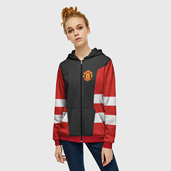 Толстовка на молнии женская Man UTD FC: Vintage 2018, цвет: 3D-красный — фото 2