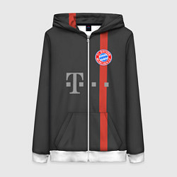 Толстовка на молнии женская Bayern FC: Black 2018, цвет: 3D-белый